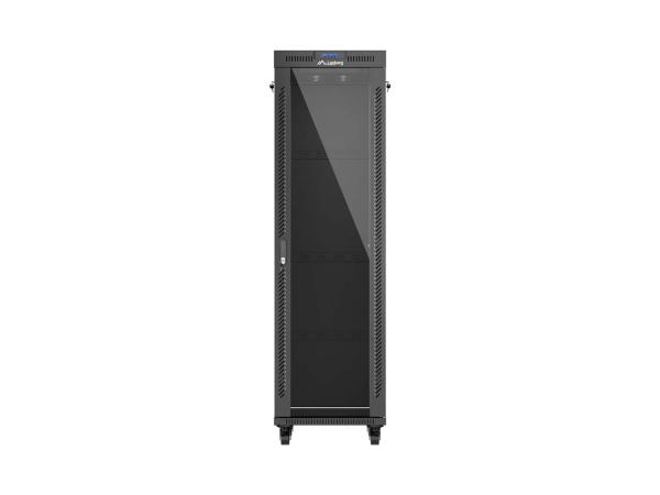 LANBERG 19" VOĽNE STOJÚCA RACKOVÁ SKRIŇA 42U/ 600X800 (FLAT PACK) S PRESKLENÝMI DVERAMI LCD ČIERNA 