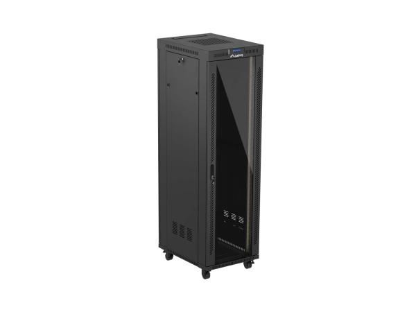 LANBERG 19" VOĽNE STOJÚCA RACKOVÁ SKRIŇA 42U/ 600X800 (FLAT PACK) S PRESKLENÝMI DVERAMI LCD ČIERNA 