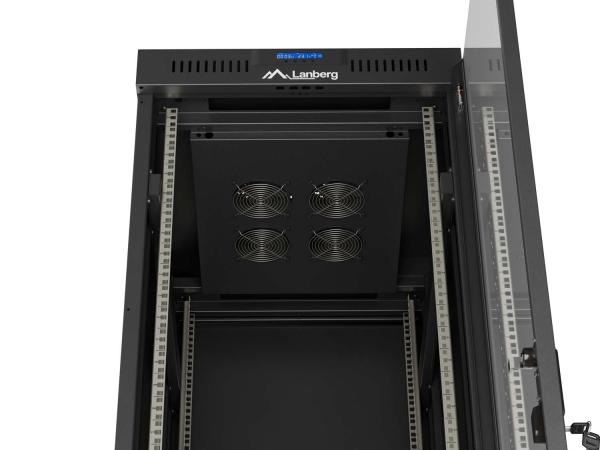 LANBERG 19" VOĽNE STOJÚCA RACKOVÁ SKRIŇA 42U/ 600X800 (FLAT PACK) S PRESKLENÝMI DVERAMI LCD ČIERNA 