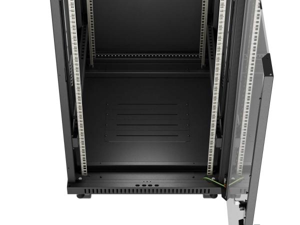 LANBERG 19" VOĽNE STOJÚCA RACKOVÁ SKRIŇA 42U/ 600X800 (FLAT PACK) S PRESKLENÝMI DVERAMI LCD ČIERNA 