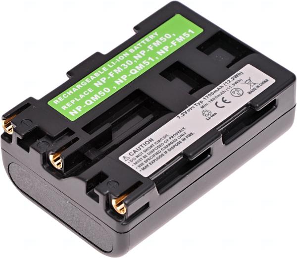 Batéria T6 power Sony NP-FM50, NP-FM51, NP-FM30, NP-QM50, NP-QM51, 1700mAh, 12, 2Wh