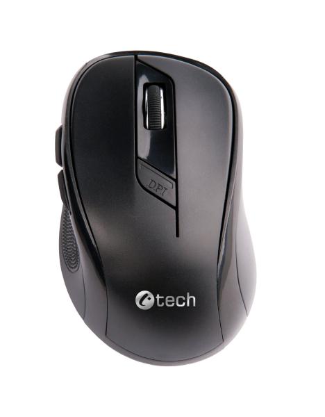 C-TECH Myš WLM-02/ Ergonomická/ Optická/ Pre pravákov/ 1 600 DPI/ Bezdrôtová USB/ Čierna