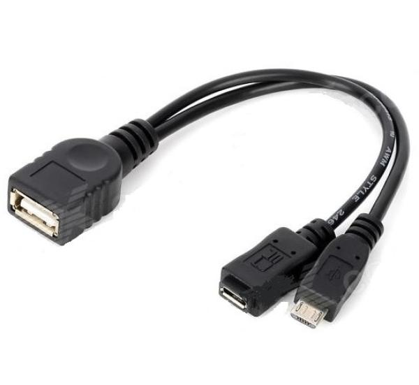 PremiumCord USB redukcia kábel USB A/ female+Micro USB/ female - Micro USB/ male OTG