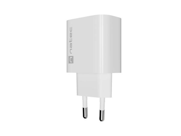 Univerzálna nabíjačka Natec RIBERA 20 W 1X USB-A + 1X USB-C, biela 