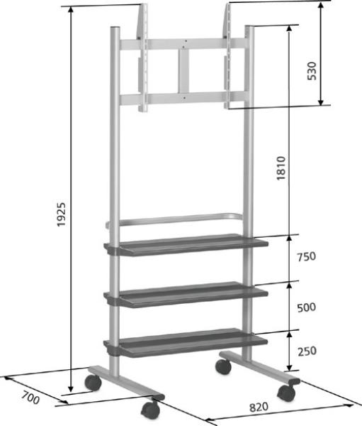 Vogel´s Pojízdný stojan na LCD PB 175, výška 1925mm 