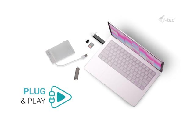 i-tec USB-C/ USB-A Dongle SD/ microSD karta reader + 2x USB port (1x USB-A, 1x USB-C) 
