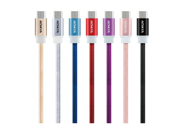 ADATA Micro USB kábel pletený 1m čierny 
