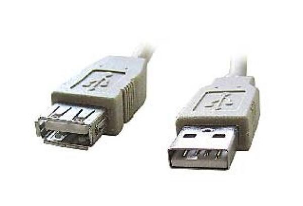Kábel USB A-A 1, 8m 2.0 predlž, HQ Black, zlac.kont.