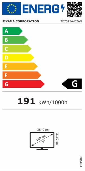 75" iiyama TE7515A-B2AG: VA, 4K, EDLÁ, NFC 