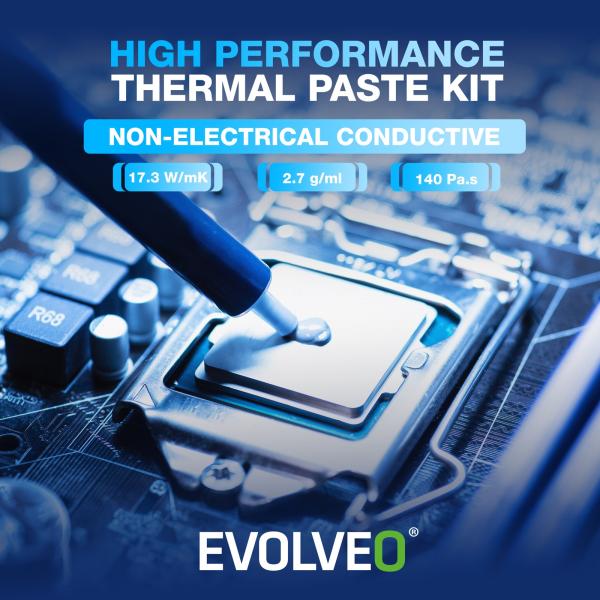 EVOLVEO Ptero TC3, teplovodivá pasta, 17, 3 W/ mK, záruka 5 rokov, 2 g 