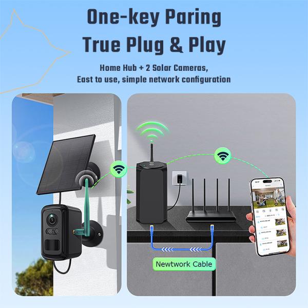 Set solárnych kamier Viking HUB S02/ 8000 mAh/ mobilné aplikácie/ outdoor 