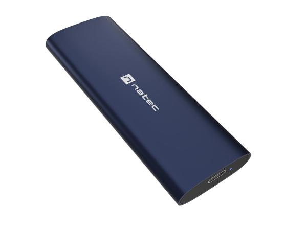 Externý box pre SSD Natec RHINO M.2 NVME LITE USB-C 3.2 GEN 2, hliníkové telo, STEEL NAVY 