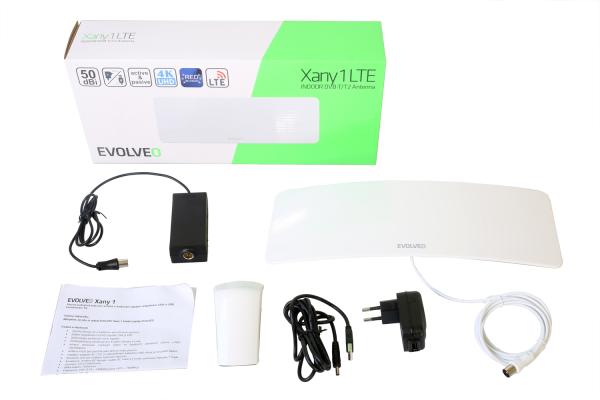 EVOLVEO Xany 1, 230/ 5V, aktívna izbová anténa DAB+/ DVB-T2, filter LTE, 4G, 5G 