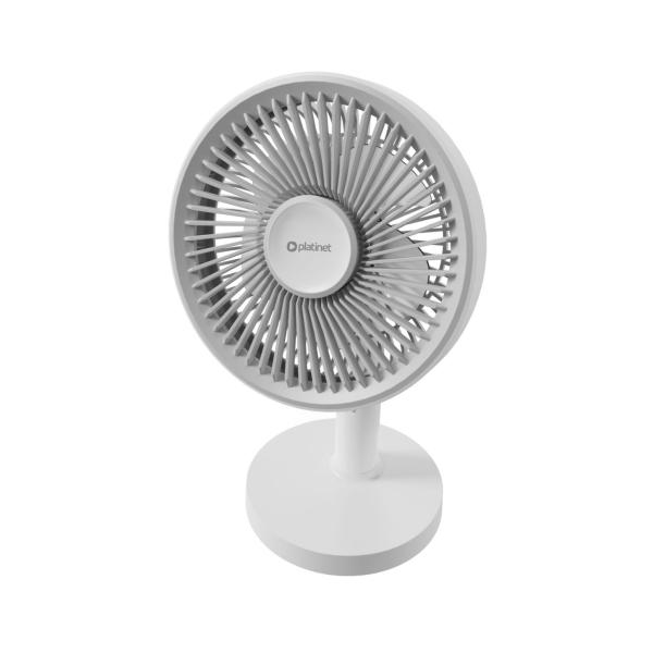 Platinet PRDF0576 stolný ventilátor 12, 5 cm, odnímateľná základňa, akumulátor 1800 mAh, biela-šedá 