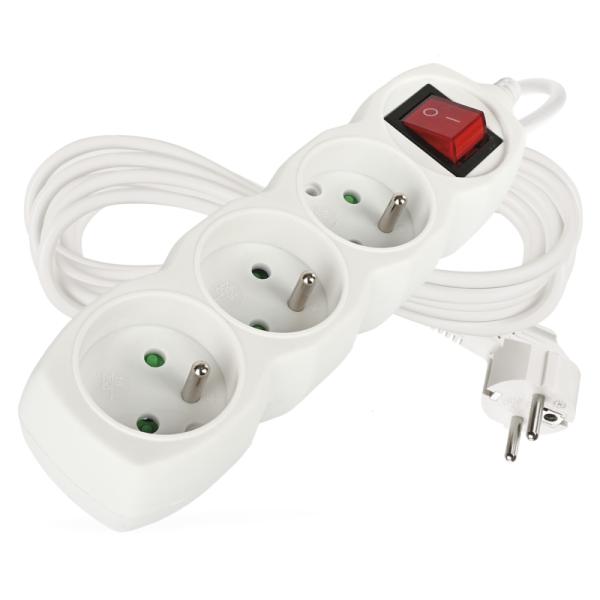 EMOS Predlžovací prívod 3z/ 5m 1, 0mm + vypínač 