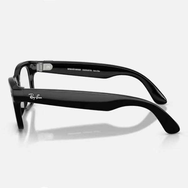 Meta Ray-Ban Gen2 Wayfarer, Shiny Black, Green transitions (Large) 