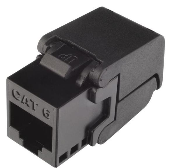 Samorezný keystone Solarix CAT6 UTP SXKJ-6-UTP-BK-SA Component Level a 4PPoE certifikácia