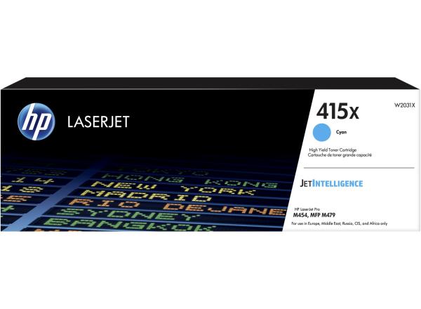 HP 415X Cyan LaserJet Toner Cartridge, W2031X