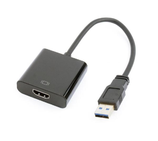 GEMBIRD Redukce USB 3.0 - HDMI, M/ F, 15cm, černý