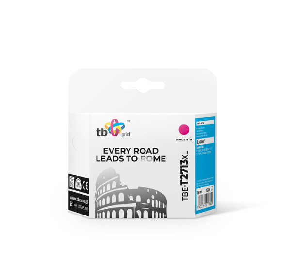 Ink. kazeta TB kompatibilná s Epson WF-3620 T2713 XL, nová, Magenta