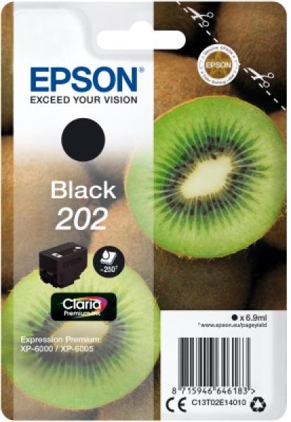 EPSON ink černá 202 Premium - singlepack 6, 9ml, 250s, standard