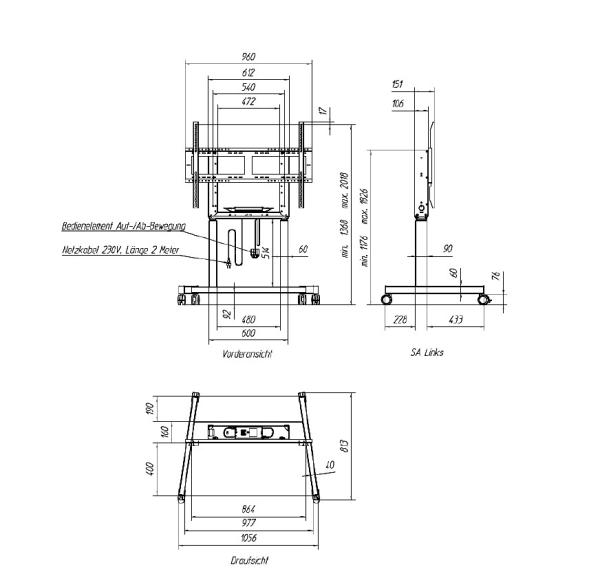 Mobilný stojan MEBIKON eQ Lift Next Mobil Basic 38mm/ s 