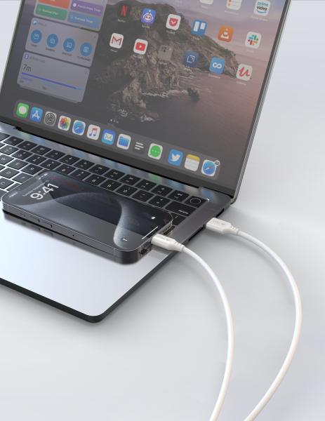 TPU KÁBEL USB-A / USB-C 1, 5M, USB 2.0 BIELÝ 