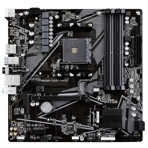 Gigabyte A520M DS3H WIFI6E/ AM4/ mATX 