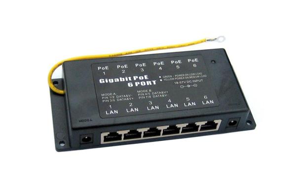 POE-PAN6-GB Gigabitový tienený 6-portový POE panel