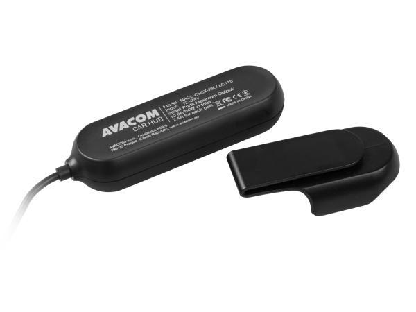 Nabíjačka do auta AVACOM CarHUB s výstupom 5x USB, čierna 