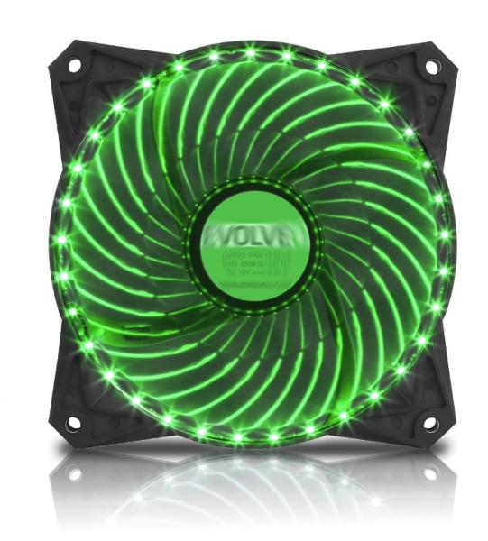 EVOLVEO ventilátor 120mm, LED 33 bodov, zelený