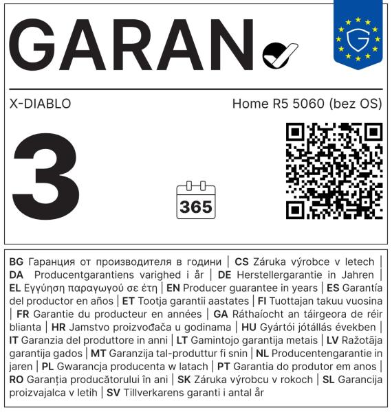 X-Diablo Home/ R5 5060 bez OS/ Midi/ R5-5500/ 16GB/ 1TB/ RTX 5060/ bez OS/ 3R 