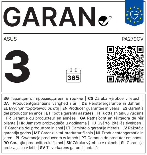 Asus ProArt/ PA279CV/ 27"/ IPS/ 4K UHD/ 60Hz/ 5ms/ Blck-Slvr/ 3R 