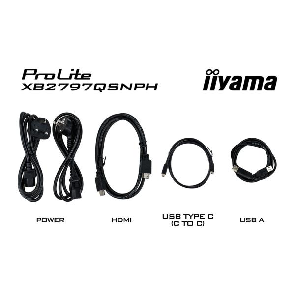 27" iiyama XB2797QSNPH-B1: IPS, QHD, USB-dock, cam 