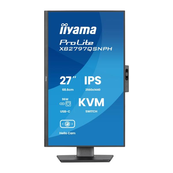 27" iiyama XB2797QSNPH-B1: IPS, QHD, USB-dock, cam 