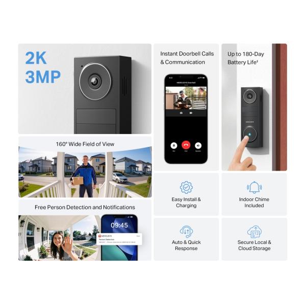 Mercusys MD210 Battery Video Doorbell 