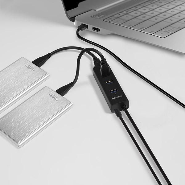 AXAGON HUE-S2BP, 4x USB 3.0 CHARGING hub, vr. AC adaptéra, kábel USB-A 1.2m 