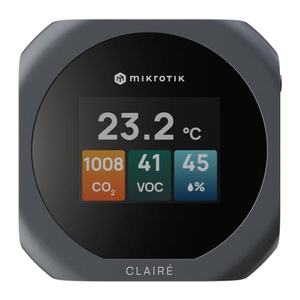 Mikrotik IAQM-THC2V-G, Claire lite - Air Quality Monitor, CO2, Temp, RH, VOC, sivá 