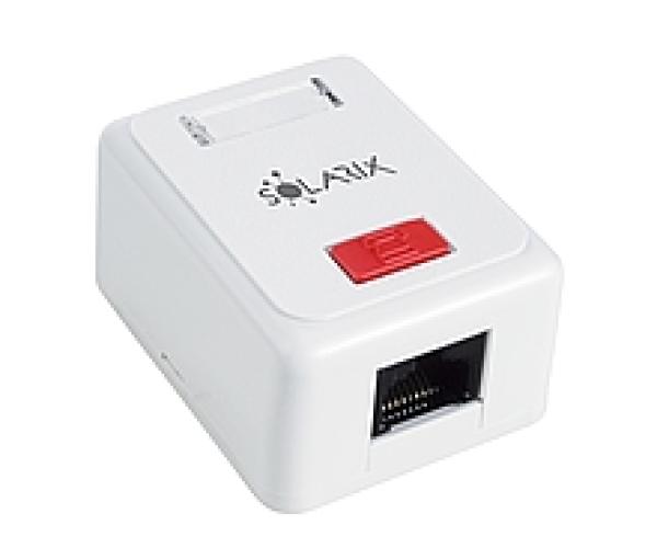Solarix Zásuvka CAT5E UTP 1 x RJ45 pre sadrokartón biela SX108-5E-UTP-WH