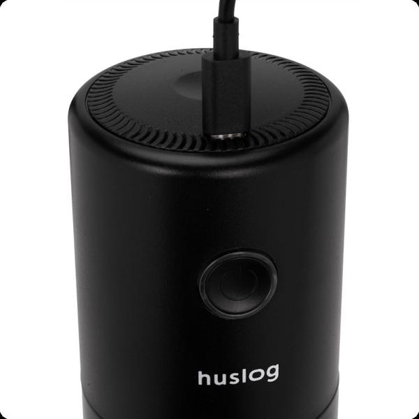 Elektrický mlynček na kávu akumulátorový Huslog čierny 