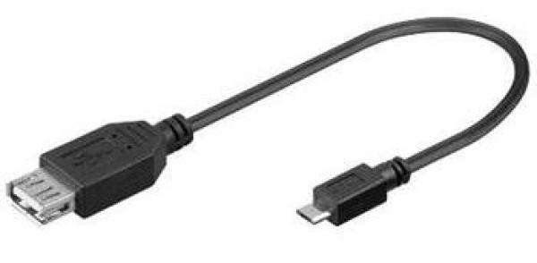 PremCord USB kab redukcia A/ fem-MicroUSB/ male20cmOTG