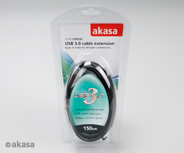 AKASA - predlžovací kábel USB 3.0 typ A - 1, 5 m 