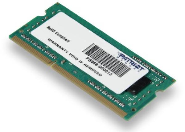 Patriot/ SO-DIMM DDR3/ 4GB/ 1600MHz/ CL11/ 1x4GB