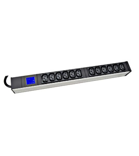 PDU IT METER, integr.merenie, 12x C13, Al, 19", 1U, RAL 7035