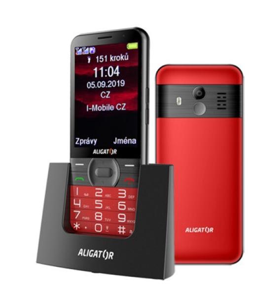 ALIGATOR A900 Senior červený + stolní nabíječka