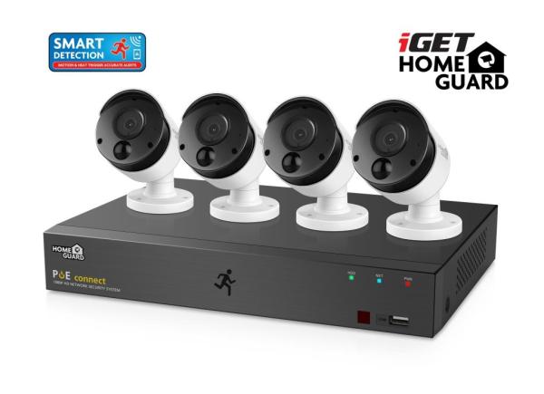iGET HGNVK85304 - Kamerový PoE FullHD set, 8CH NVR + 4x IP 1080p kamera, SMART detekce, W/ M/ Andr/ iOS
