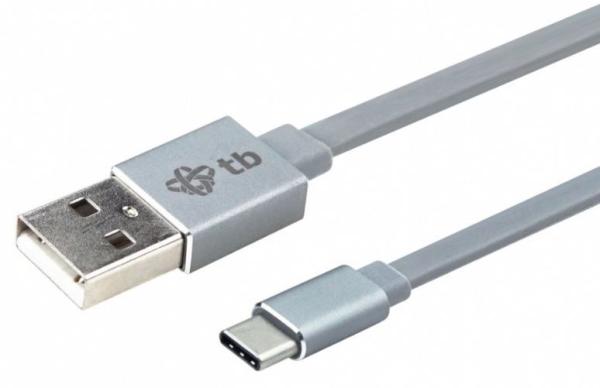 TB Touch USB-C/ USB-A plochý kabel, 1m, šedý