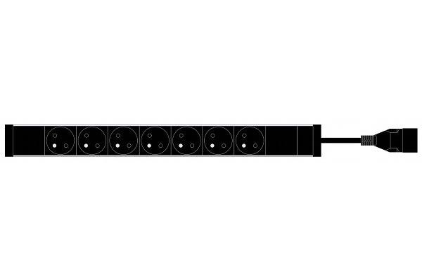 MAXBERT PDU 7x230V, 1U, 19"" černá barva