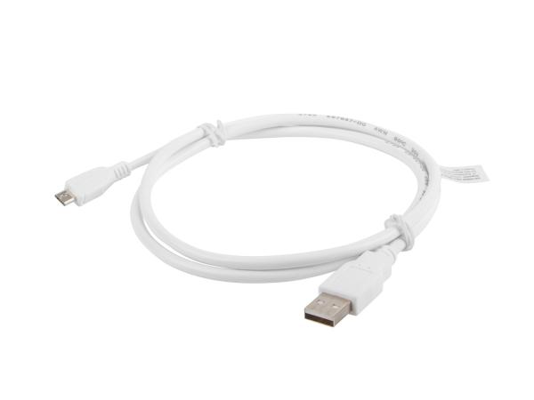 LANBERG Kabel USB 2.0 AM/ Micro, 1m, bílý 