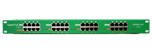 POE-PAN16-GBATF 802.3af/ at gigabitový tienený 16-portový PoE panel